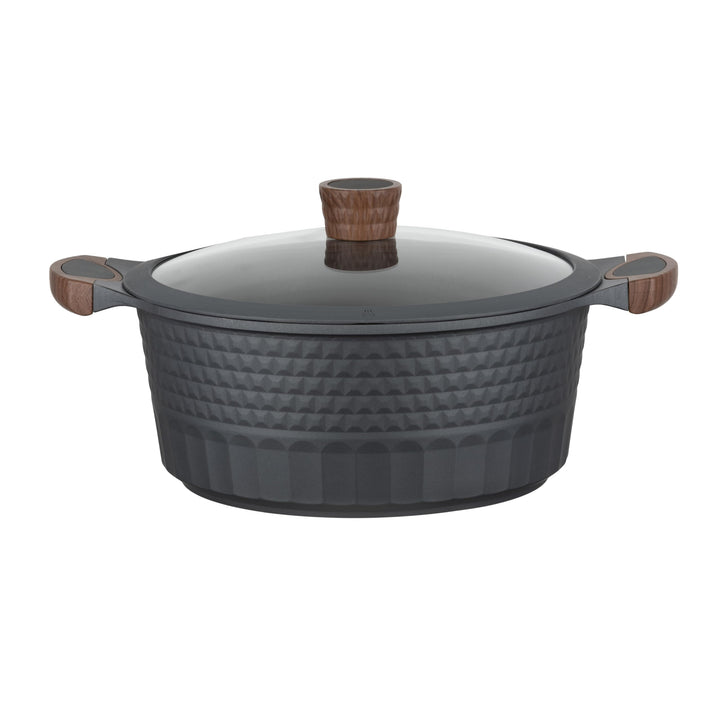 RESTO Kochtopf Schmortopf 6,6L mit Deckel 28cm, H=12,5cm | Antihaftbeschichtung | im Geschenkkarton