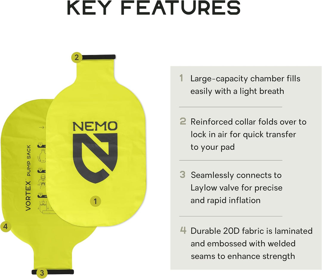 Nemo Vortex Pumpsack Schlafmatte Pumpe, Vortex