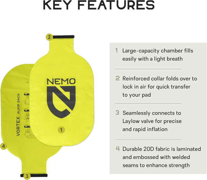 Nemo Vortex Pumpsack Schlafmatte Pumpe, Vortex