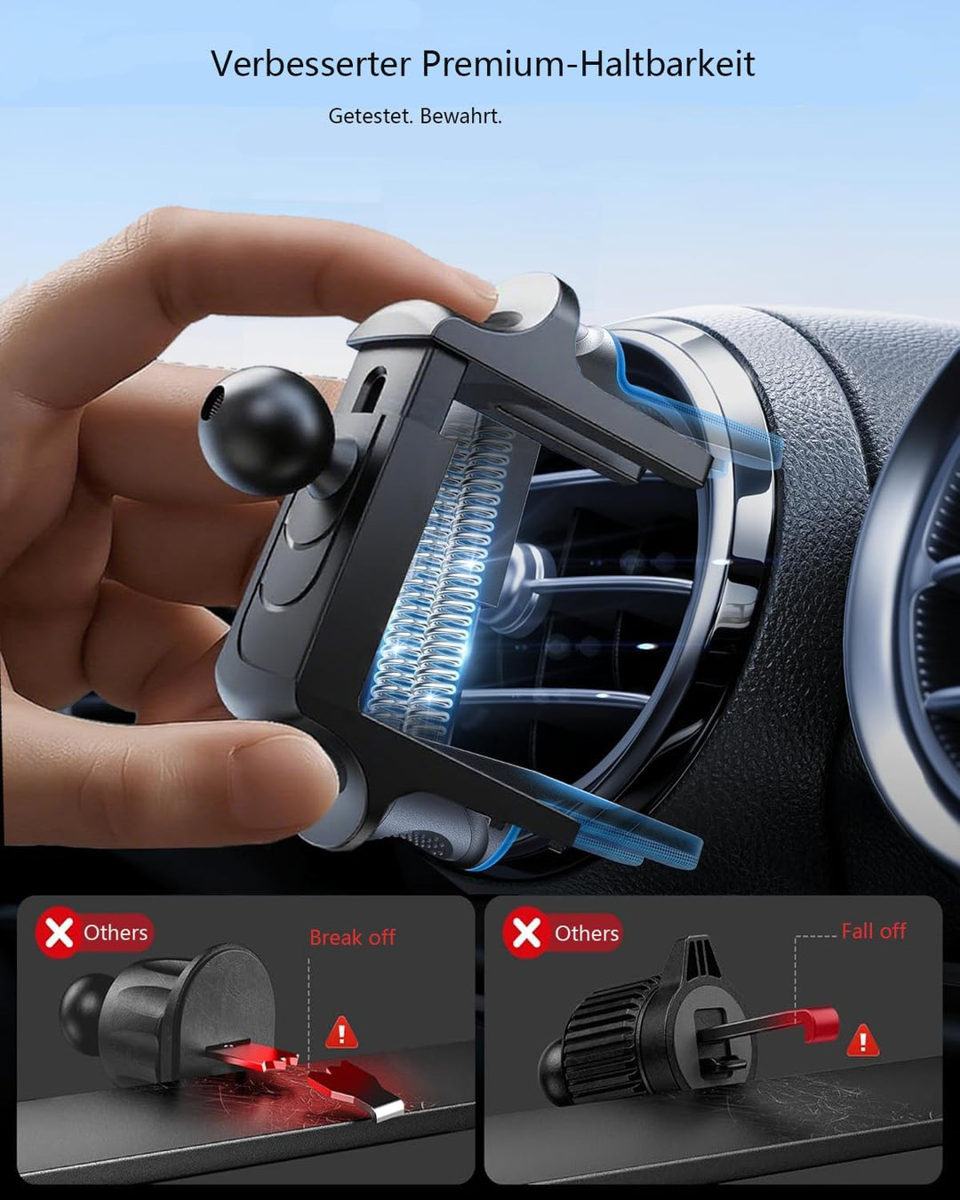 Handyhalterung Auto für Mercedes A/B/C/V-Klasse, Mercedes Handyhalterung für Runde Lüftung, KFZ Hand