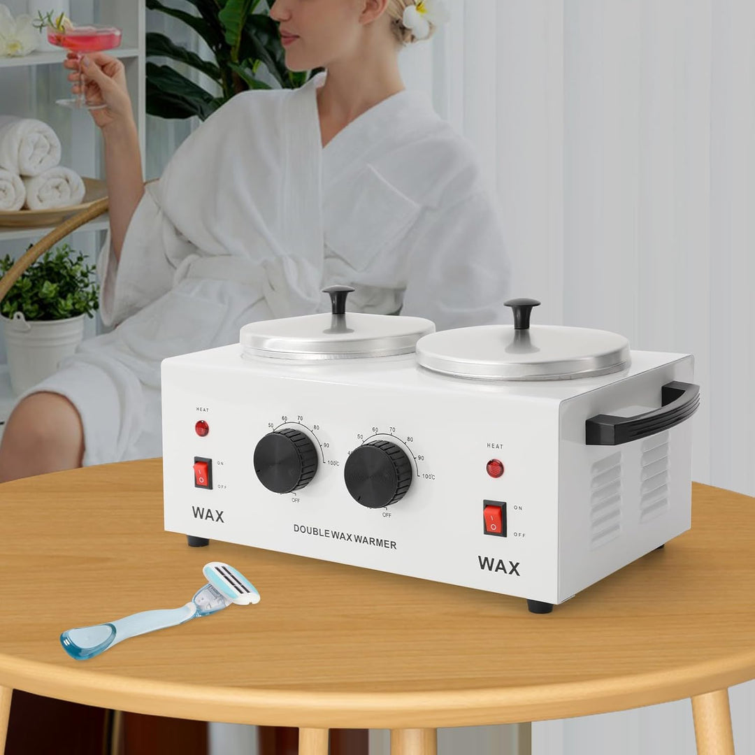 Wachserhitzer, doppelt, elektrisch, professionell, Warmwachsbehälter für Haarentfernung, einstellbar