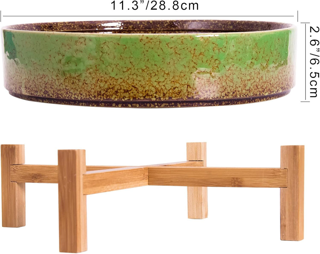ARTKETTY SukkulentenPflanzgefässe – 29,5 cm grosse SukkulentenTöpfe mit Drainage, KeramikBonsaiTöpfe