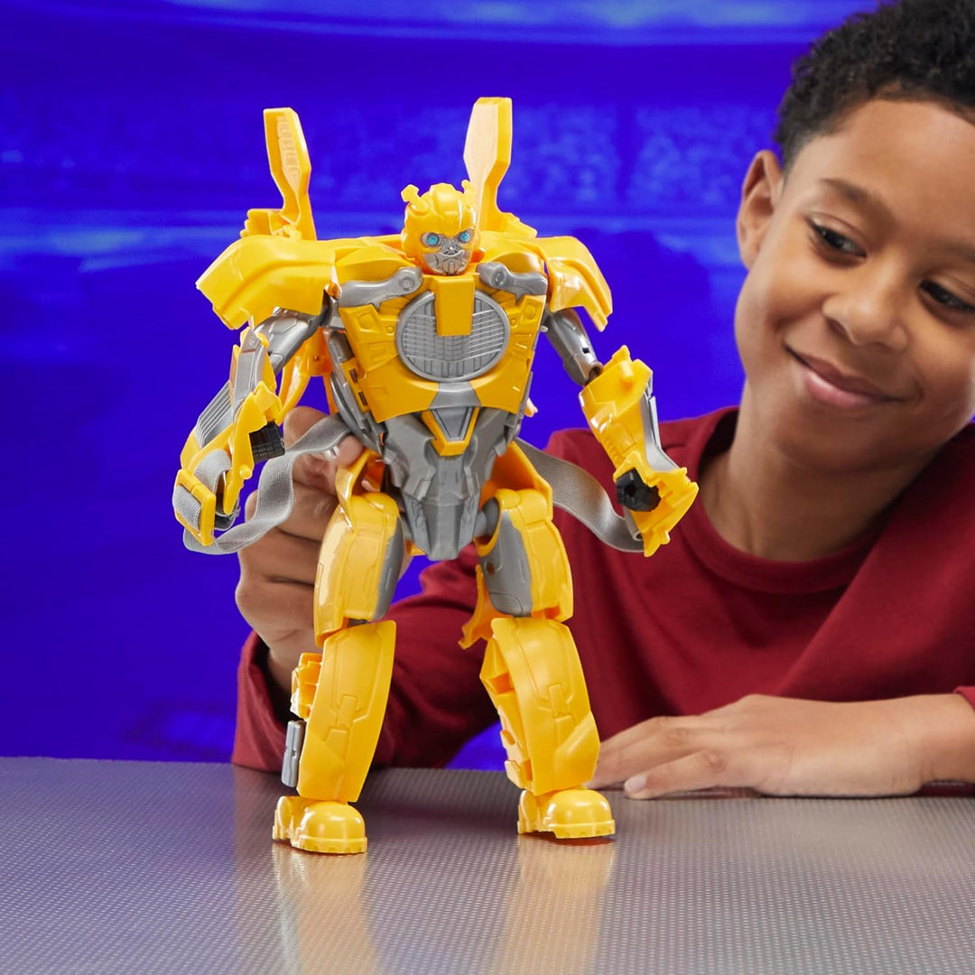 Transformers One 2-in-1 Bumblebee B-127 Maske und Action-Figur, verwandelbar in 15 Schritten, Rollen
