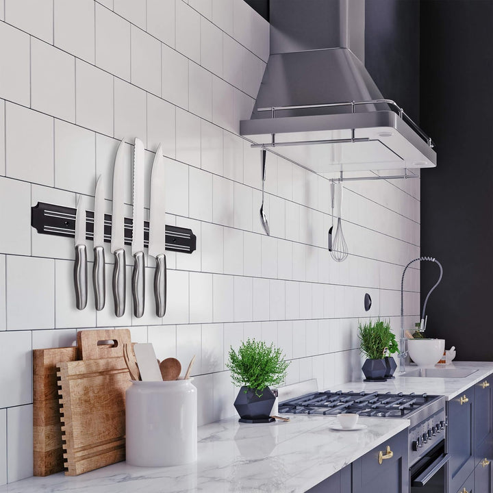 Relaxdays 10 x Magnetleiste Wand, Gerätehalter, magnetische Küchenleiste, Messer & Werkzeug, Kunstst