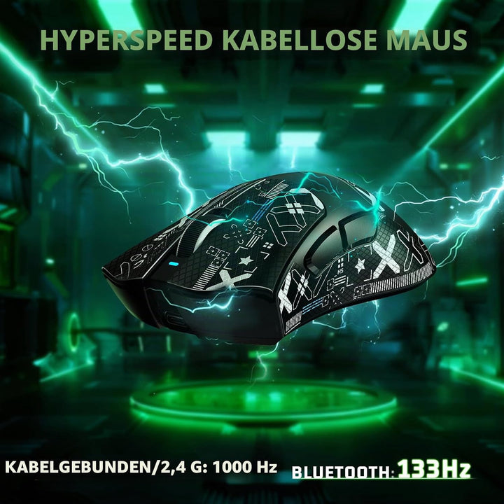 ATTACK SHARK V3 Kabellose Gaming-Maus mit Tape, 65g Ultraleicht, Optischer Sensor PAW3311 mit 25K DP
