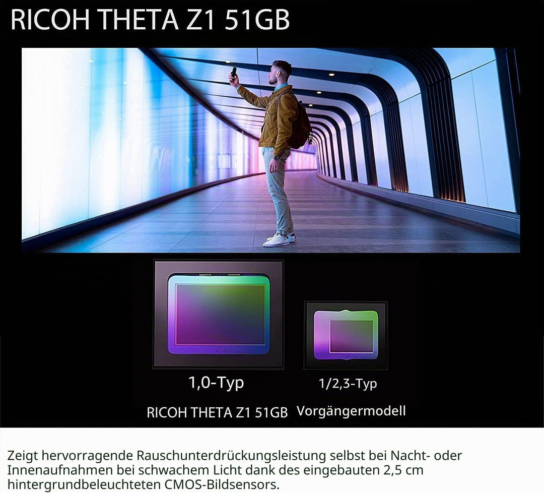 Ricoh Theta Z1 51GB 360° Kamera und Slik Stand POD PC-5 Einbeinstativ