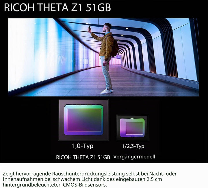 Ricoh Theta Z1 51GB 360° Kamera und Slik Stand POD PC-5 Einbeinstativ