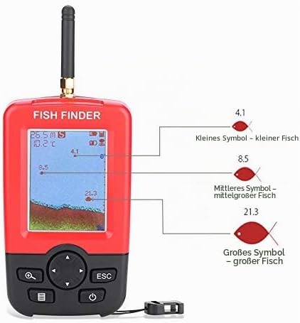 Fischfinder 100M Wireless Sonar Sensor Fishfinder Fische Echo Echolot mit LCD-Anzeige für Angeln
