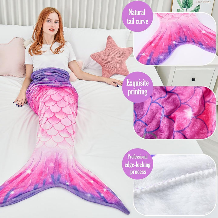 WERNNSAI Meerjungfrau Decke Erwachsene - Weiche Meerjungfrauen Decke 160 x 70 cm Weicher Flanell Mee