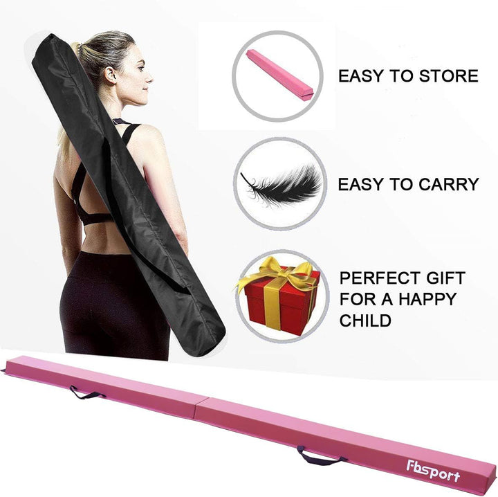 FBSPORT Schwebebalken Kinder Faltbarer Balken Turnen Balance Beam für Zuhause Training Klappbarer Sc