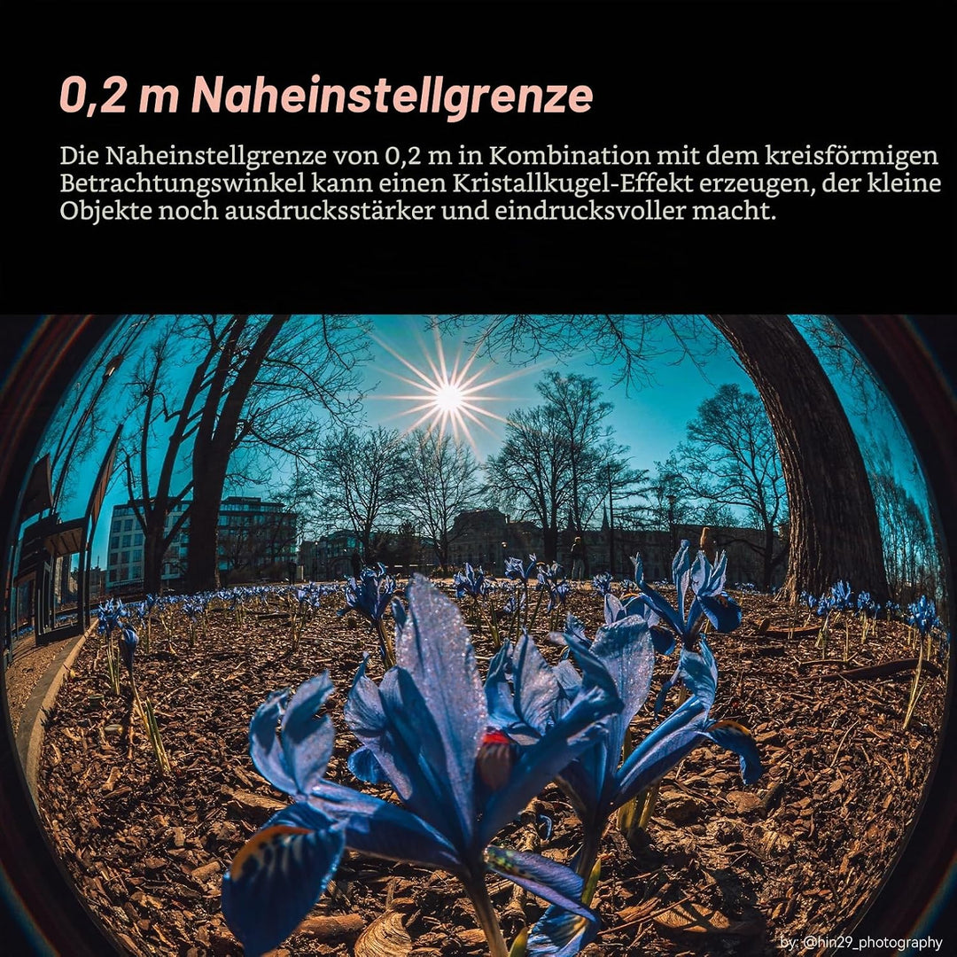 AstrHori 6.5mm F2.0 APS-C Fisheye Objektiv für Fuji X, Manueller Fokus 192° Ultraweitwinkel Objektiv