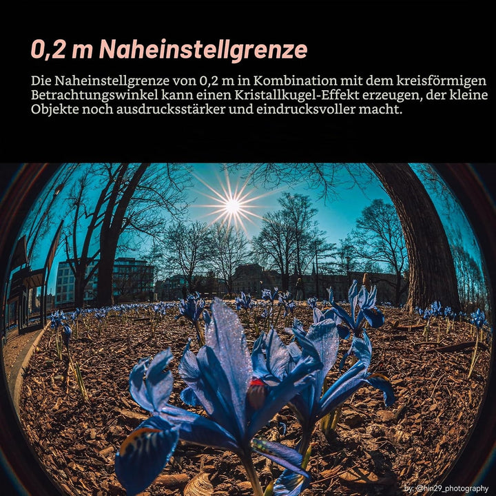 AstrHori 6.5mm F2.0 APS-C Fisheye Objektiv für Fuji X, Manueller Fokus 192° Ultraweitwinkel Objektiv