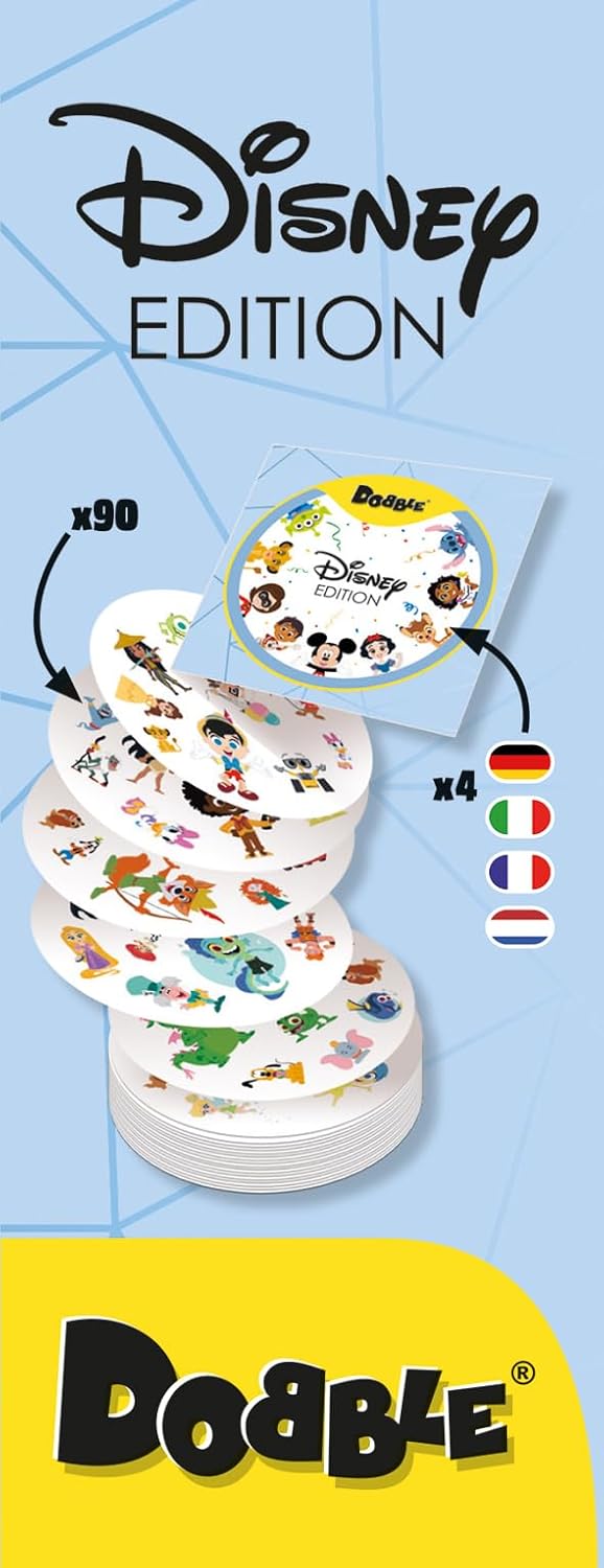 Zygomatic, Dobble Disney, Familienspiel, Kartenspiel, 2-8 Spieler, Ab 6+ Jahren, 15 Minuten, Deutsch