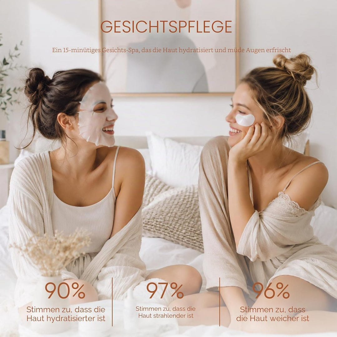 Körperpeeling Körperpflege Set, Body Scrub + Körperbutter + Gesichtsmaske + Augenpads – Komplettes B