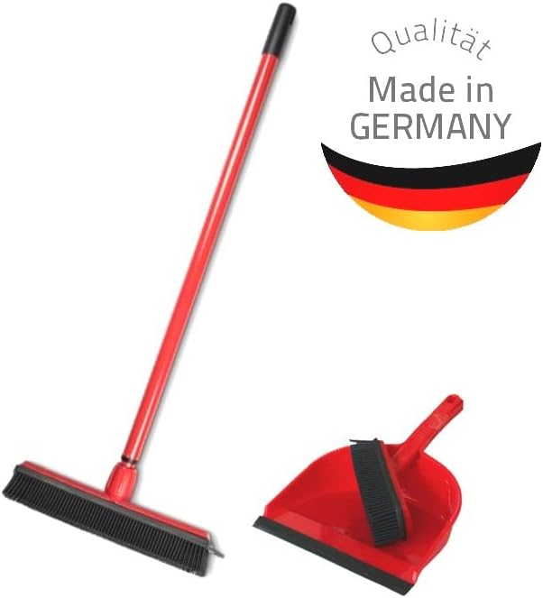 BawiTec Gummibesen Noppenbesen Friseurbesen-Set Kehrgarnitur Teleskopstiel Handfeger Kehrschaufel Ti