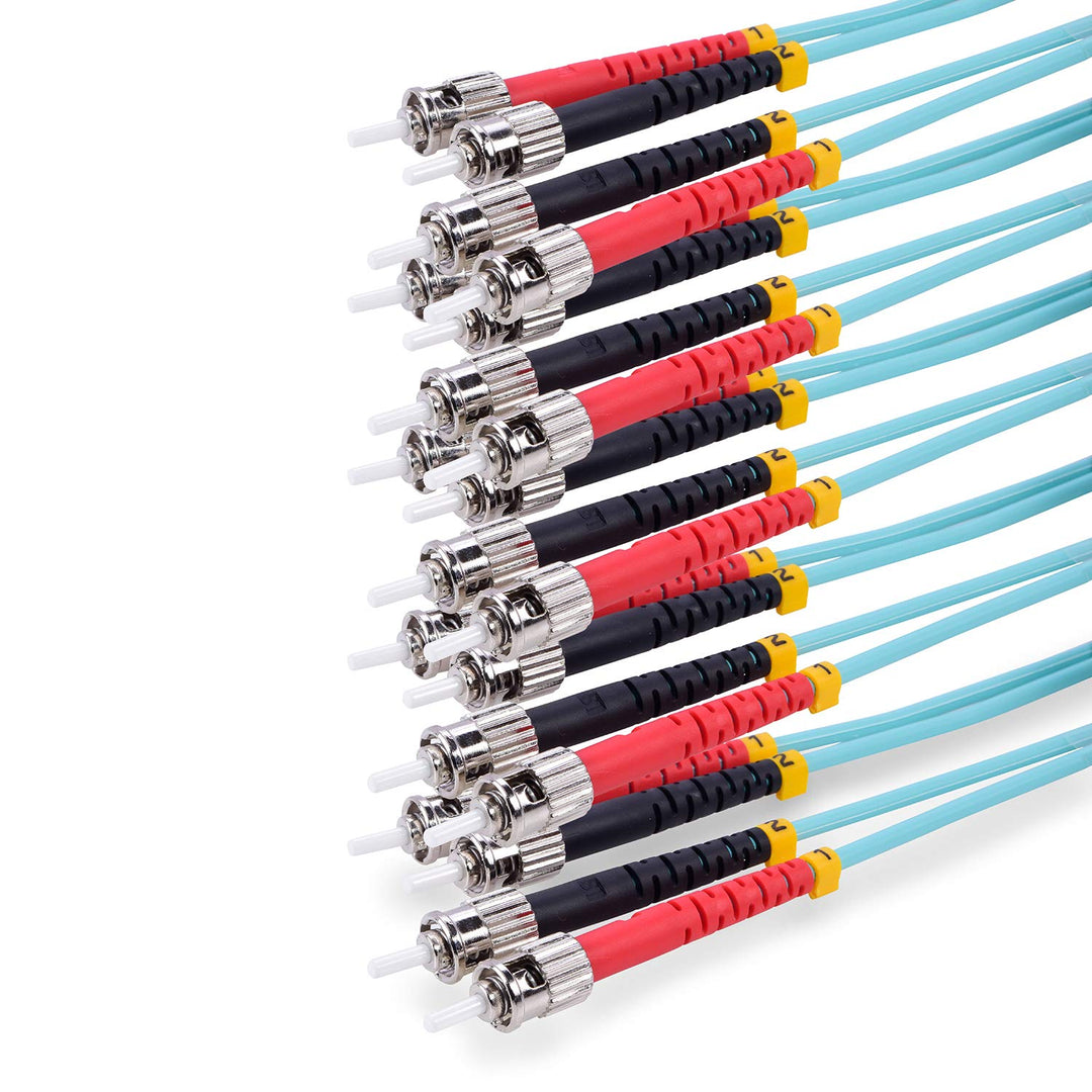 TPFNet Premium 5er Pack 5m LWL Glasfaser Fiber Patchkabel Multimode Kabel ST/ST OM3 Duplex 50/125µm