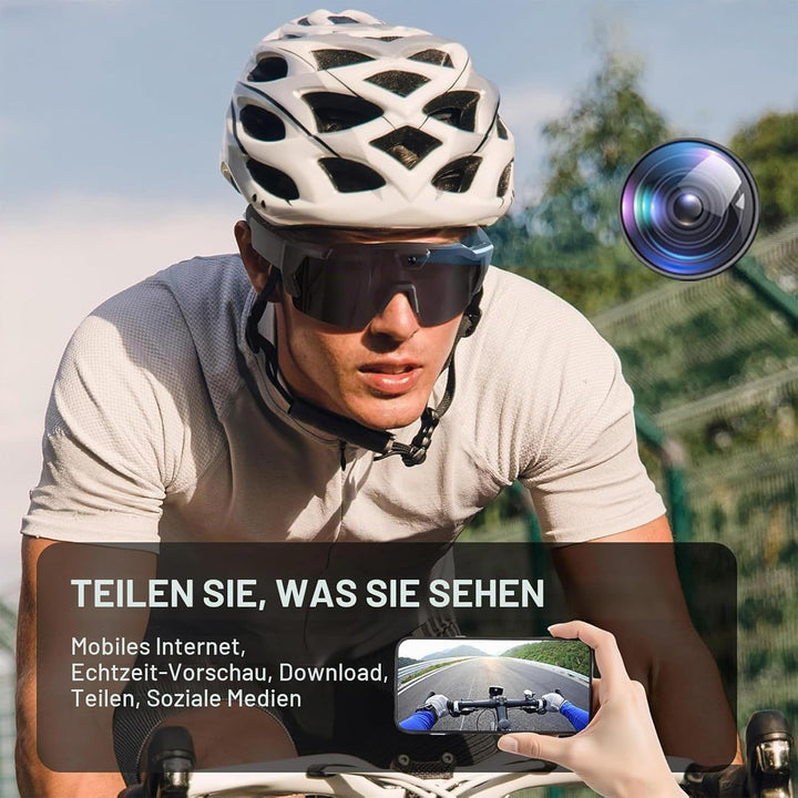 CXYP 4K POV-Sportbrille mit Kamera, 120° Ultra-Weitwinkel-HD, tragbare Körper-Abenteuer-Action-Brill