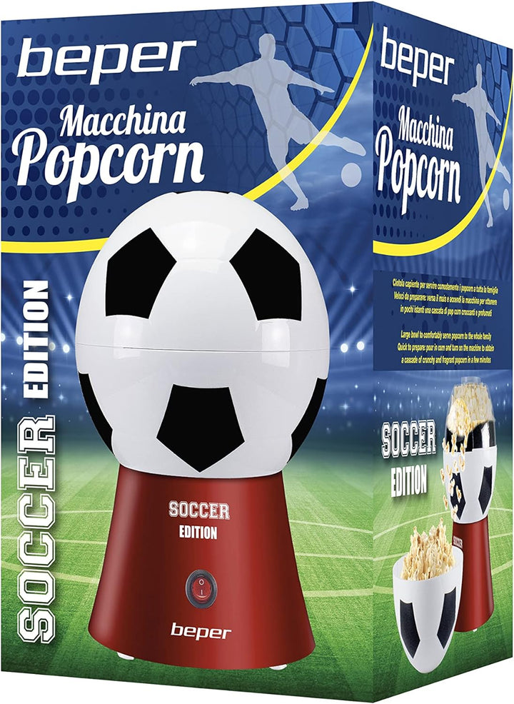 BEPER P101CUD051 Popcorn Maschine 'Football Edition' - Popcornmaschine Fettfreies in 3 Minuten,