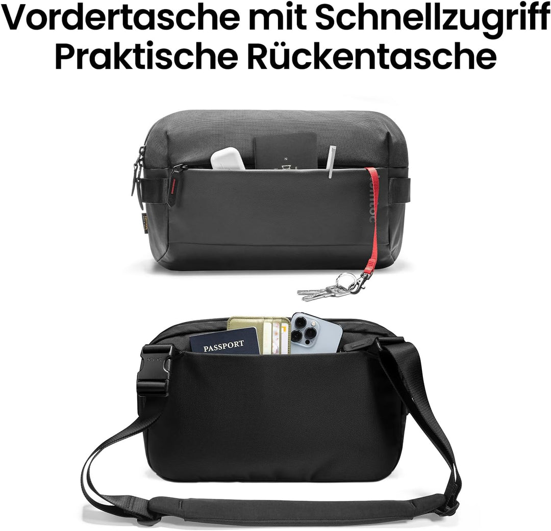 tomtoc Schultertasche für 2024 11-Zoll iPad Pro M4, 11 Zoll iPad Air M2, 7 Liter Herren Umhängetasch