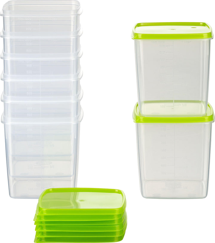 MiraHome Vorratsdosen Set 8x1L quadratisch grün – Perfekt zur Aufbewahrung & Organisation für Lebens