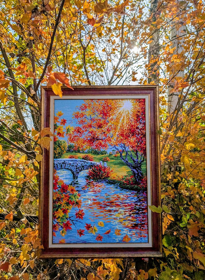 Riolis Kreuzstich Set Sonniger Herbst, Zählmuster, 40x60cm
