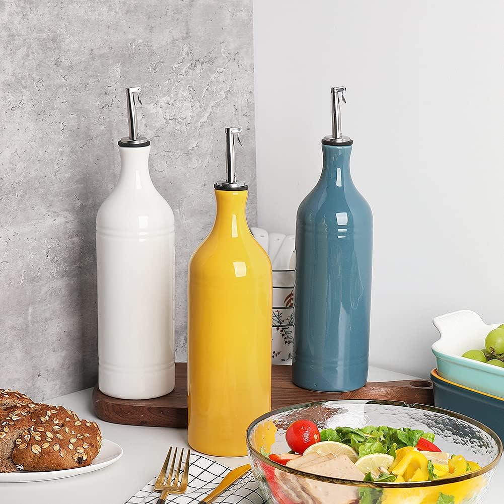 Sweejar Grosse Keramik-Olivenölspenderflasche, blickdichte Öl-Menage schützt Öl, um Oxidation zu red