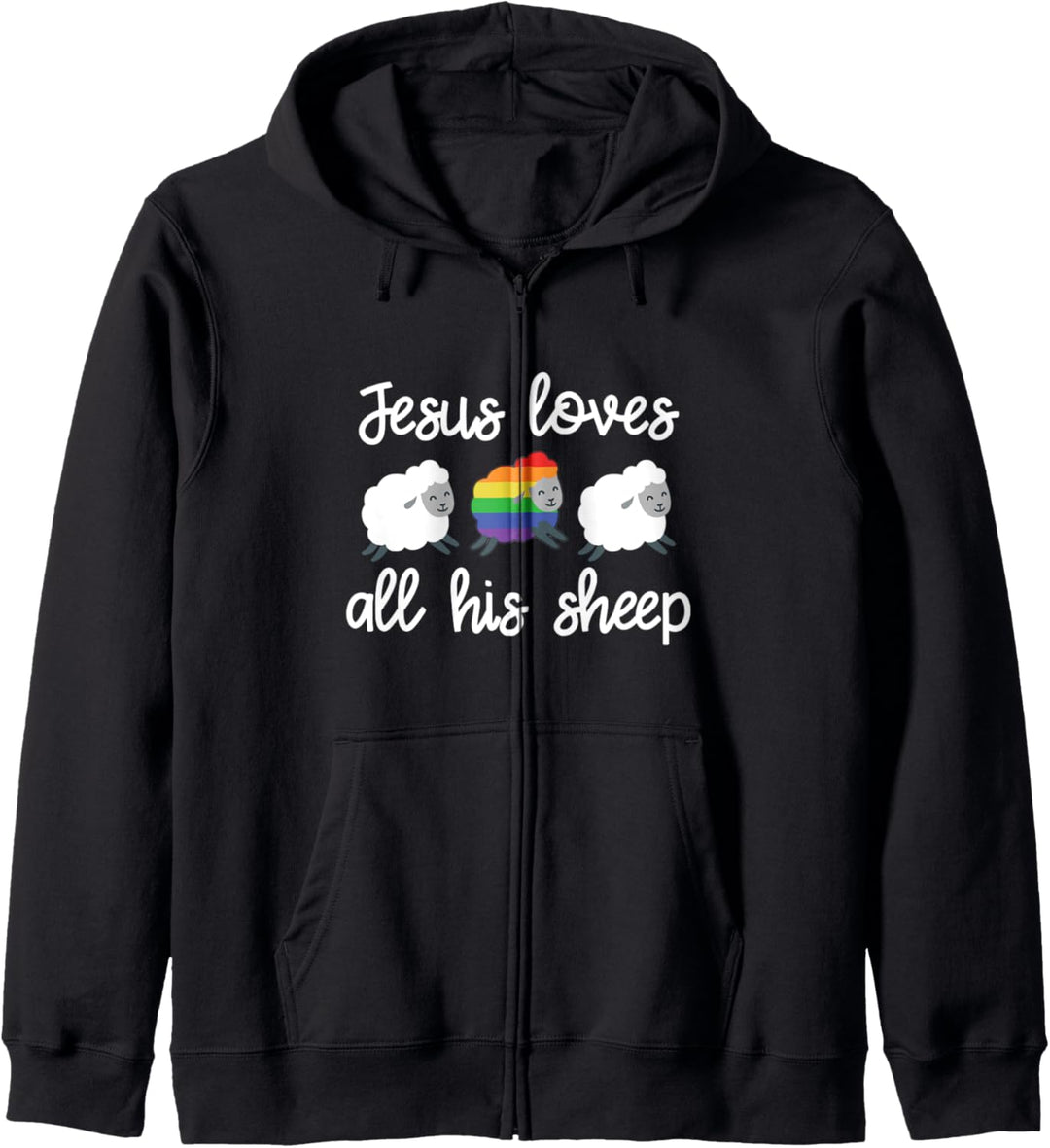 Jesus liebt alle seine Schafe Lustiger religiöser Kapuzenjacke
