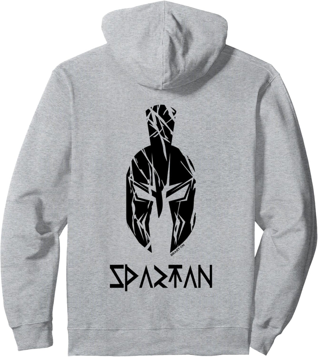Spartaner Gladiator Helm Rücken Druck Design Beast ON Weisses Pullover Hoodie