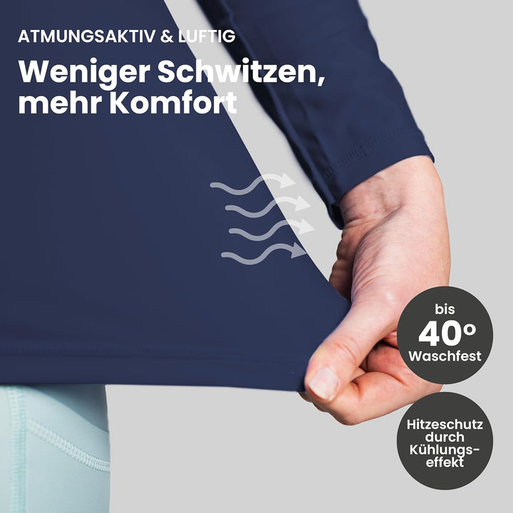 iQ-UV Shirt Langarm Damen iQ Company UV Schutz Bekleidung Wasser Schnorcheln recycelt XS Blau (Navy)