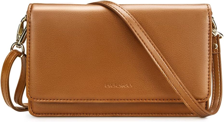 nuoku Kleine Umhängetasche für Frauen, Handytasche zum Umhängen, RFID-Kartenhalter, Geldbörse und Ha