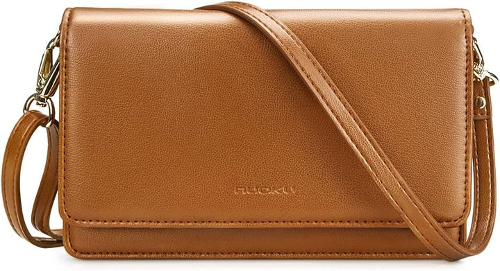 nuoku Kleine Umhängetasche für Frauen, Handytasche zum Umhängen, RFID-Kartenhalter, Geldbörse und Ha