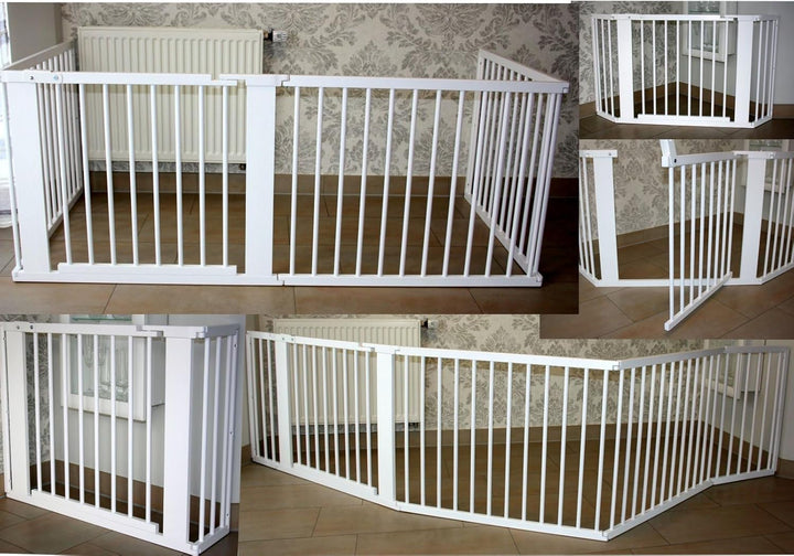 Schutzgitter Absperrgitter Türgitter Treppenschutzgitter V 117 bis 363 cm Weiss (185cm), 185cm