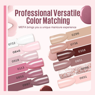 MEFA Shellac Set Starterset mit Lampe 6W,12 Farben UV Nagellack Set Gelnägel Starterset Weiss Rosa N