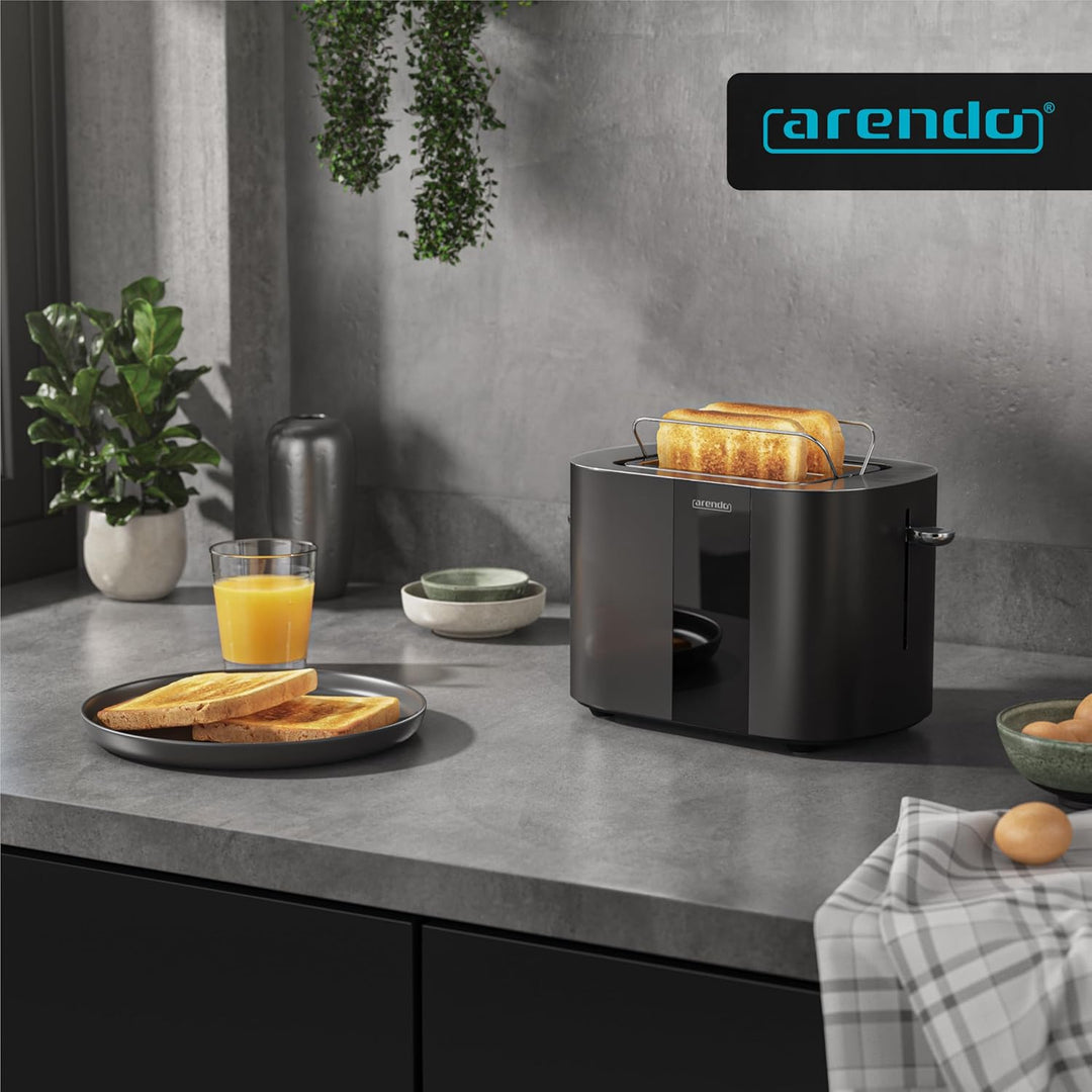 Arendo - Edelstahl Toaster 2 Scheiben - Touchscreen – Doppelwandgehäuse – 800 W – Integrierter Brötc