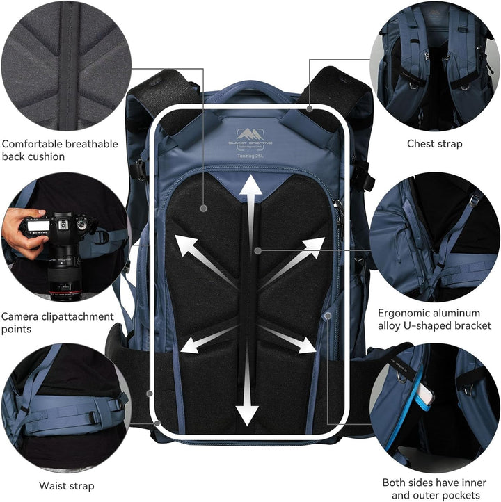 Summit 40L–50L Wasserdichter Rucksack – Kameratasche-Set mit Einsatz für DSLR/SLR/Spiegellose Kamera