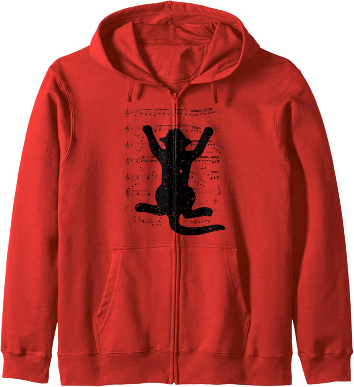 Katzenmusik - Lustiges Geschenk für Musiker und Katzen Fans Kapuzenjacke