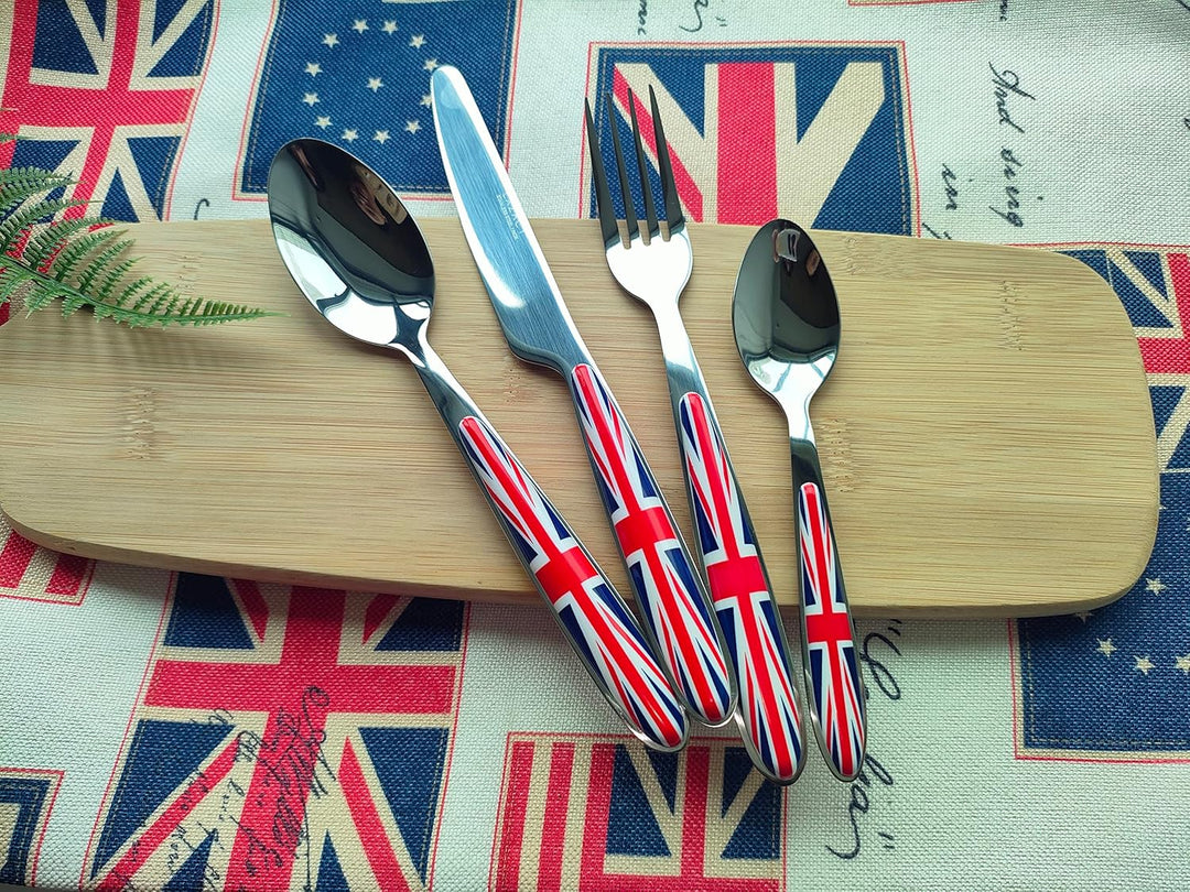 Exzact Rostfrei Stahl Besteck Set EX07 Union Jack X 24, Union Jack X 24