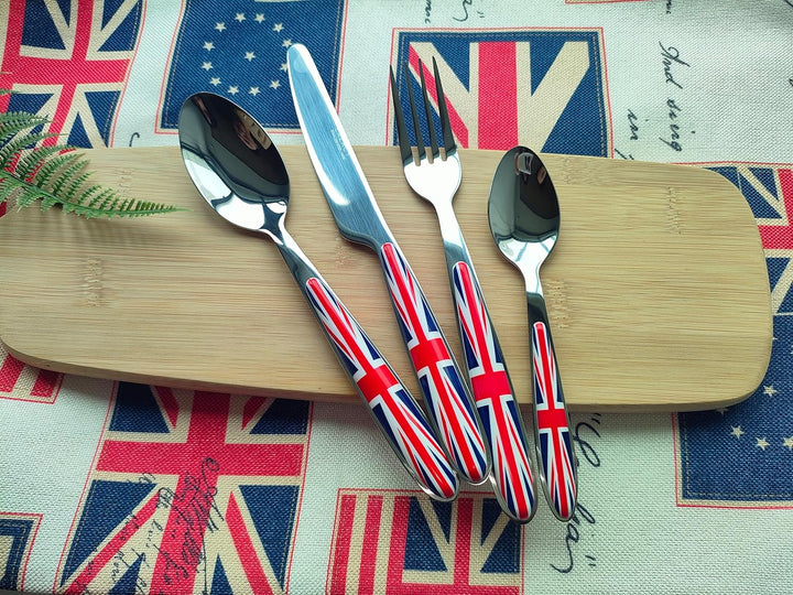 Exzact Rostfrei Stahl Besteck Set EX07 Union Jack X 24, Union Jack X 24