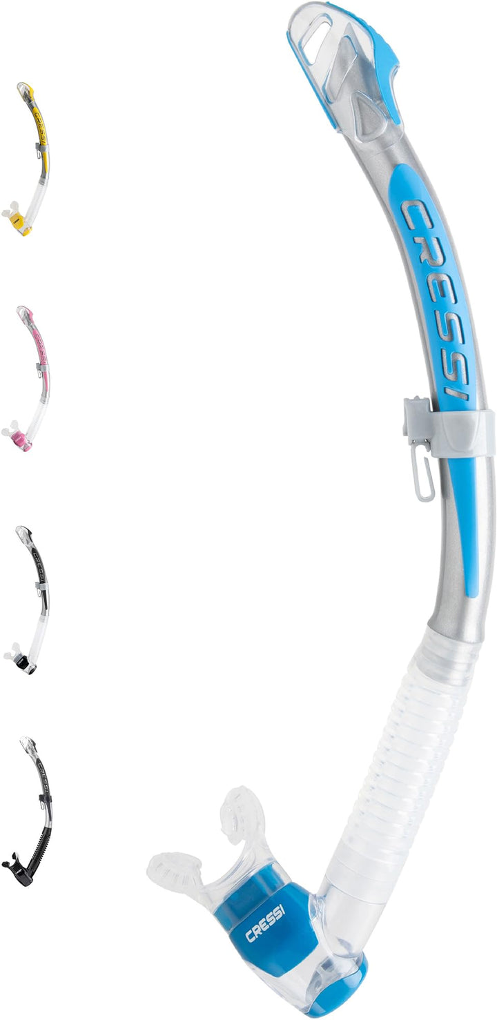 Cressi Unisex-Adult Corfu Snorkel Schnorchel Einheitsgrösse Transparent/Silber/Azurblau, Einheitsgrö