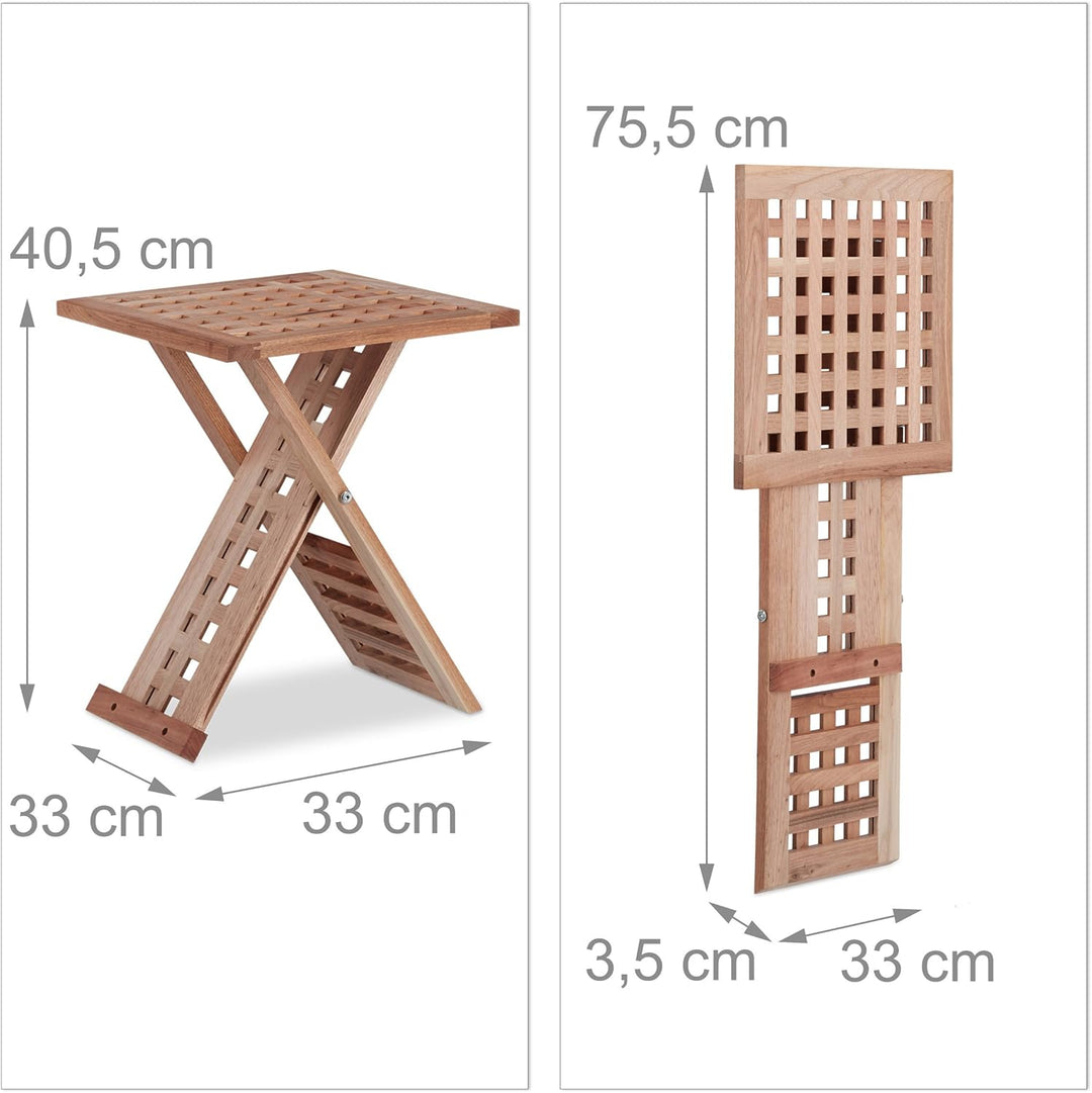 Relaxdays Beistelltisch klappbar, Klapptisch Walnuss, Couchtisch klein, Nachttisch eckig, HBT: 40,5