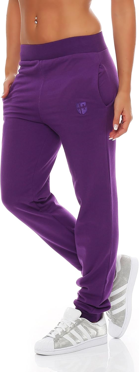 Gennadi Hoppe Damen Jogginghose Trainingshose Sweat Pants Sporthose Fitness Hose XS Lila (Purple), X