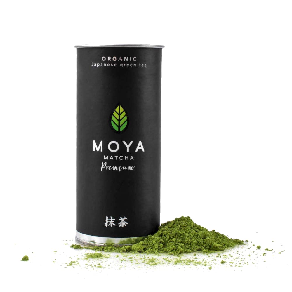 Organischer Moya Matcha Tee Set Pulver Grün | BIO 30 g Premium Klasse (I) | Verpackung + Matcha-Scha
