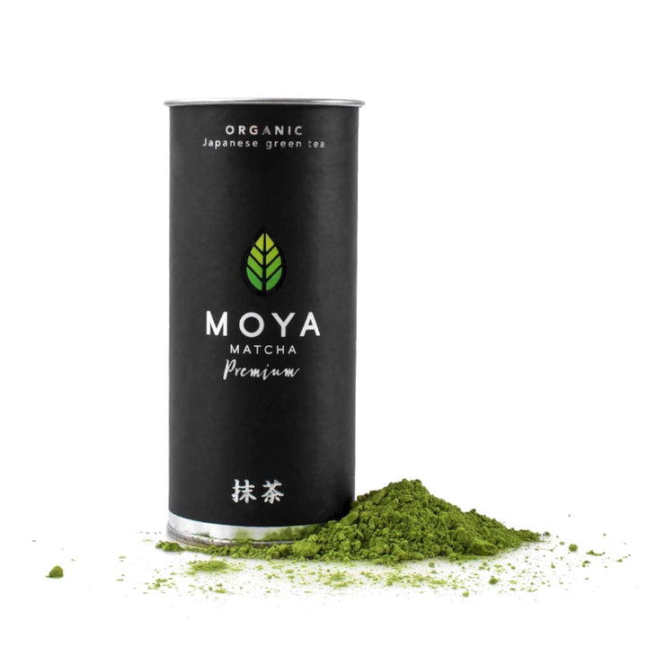 Organischer Moya Matcha Tee Set Pulver Grün | BIO 30 g Premium Klasse (I) | Verpackung + Matcha-Scha