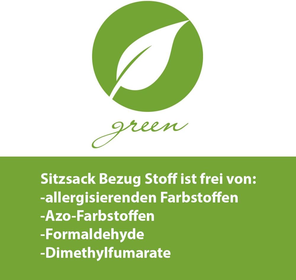 QSack Indy Kinder Sitzsack Hülle ohne Füllung, Bezug Indoor Sitzsack waschbar, 100 x 140 cm (blaugra