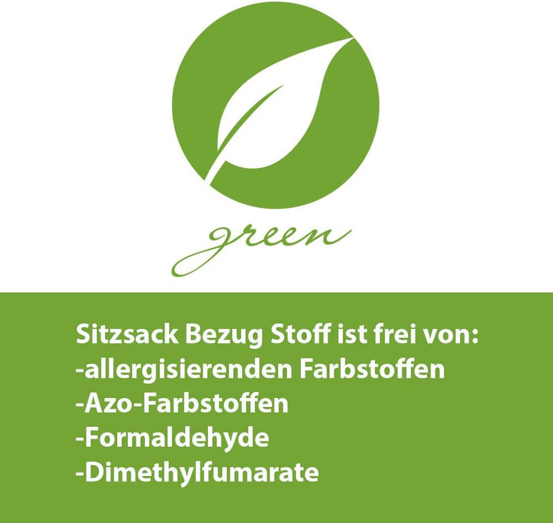 QSack Indy Kinder Sitzsack Hülle ohne Füllung, Bezug Indoor Sitzsack waschbar, 100 x 140 cm (blaugra