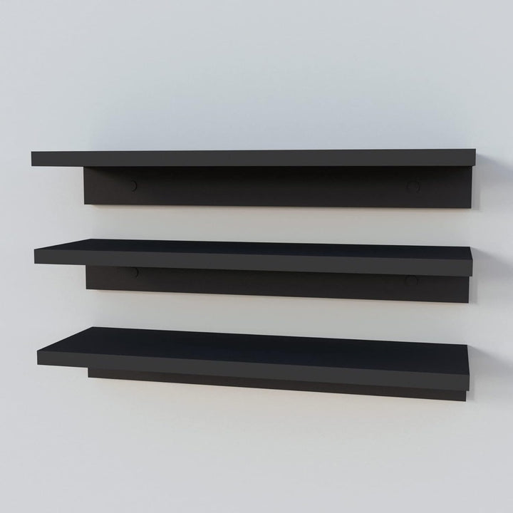 Henor Set mit 3 Wandregalen aus Holz 55 x 17 x 7.5 cm. Graphit 3x55 Graphit, 3x55 Graphit