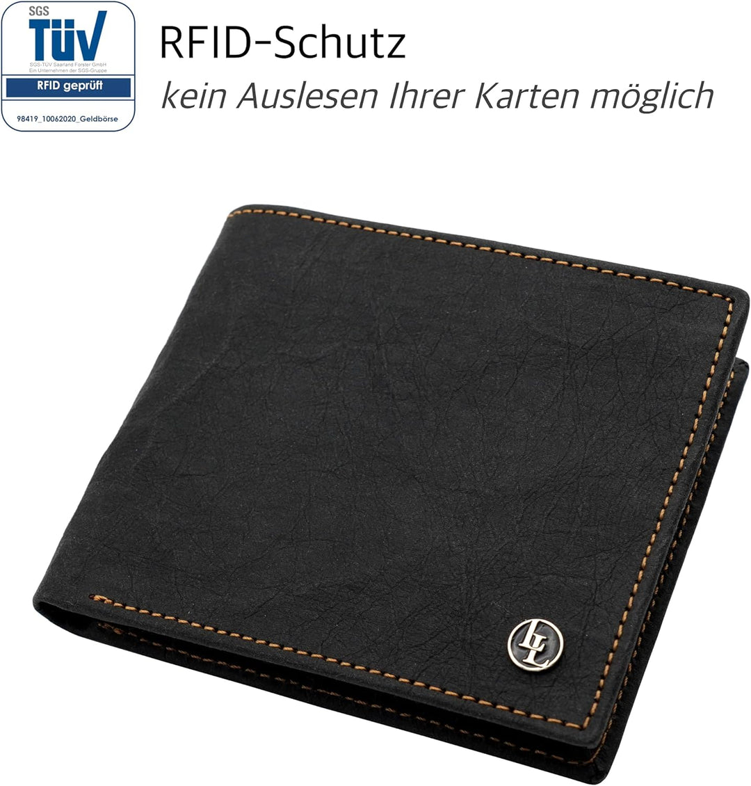 Locklair Herren Kartenetui aus veganem Papierleder, Karten Portemonnaie mit RFID-Schutz, Männer Geld