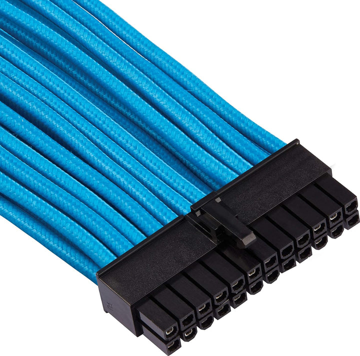 Corsair Premium Sleeved 24 pin-Polig-ATX-Kabel Typ4 (Generation 4-Serie) Blau 24 pin ATX Blau, 24 pi