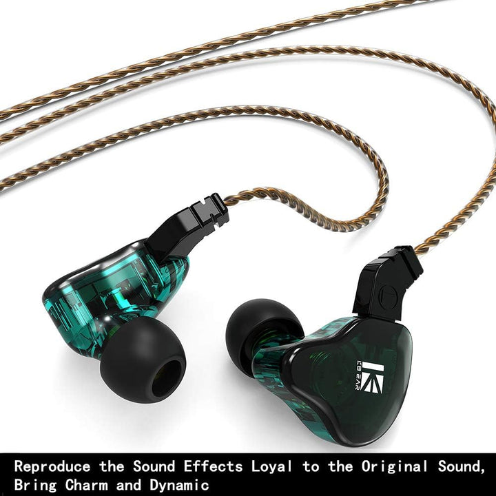 Yinyoo KBEAR KS2 IEM, Stereo Bass In Ear Kopfhörer, HiFi Over Ear Earbud Headset Noise Cancelling Hy