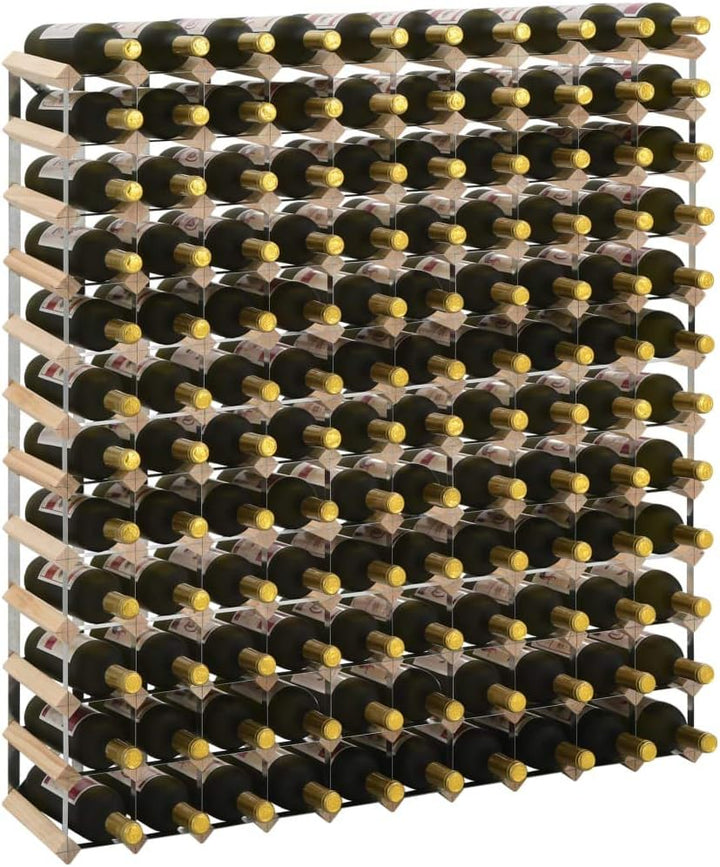 vidaXL Kiefernholz Massiv Weinregal für 120 Flaschen Modern Flaschenregal Flaschenständer Weinschran